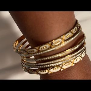 Gold and Silver Colour Bangles Set